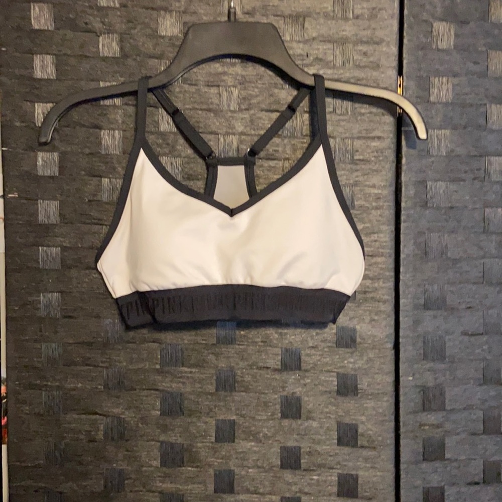 White Razorback PINK Sports bra